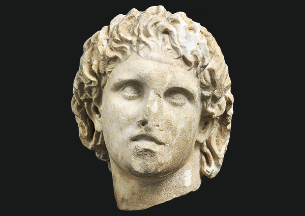 2 Αρχαιολογικό Μουσείο Πέλλας Μαρμάρινη κεφαλή Μεγάλου Αλεξάνδρου
