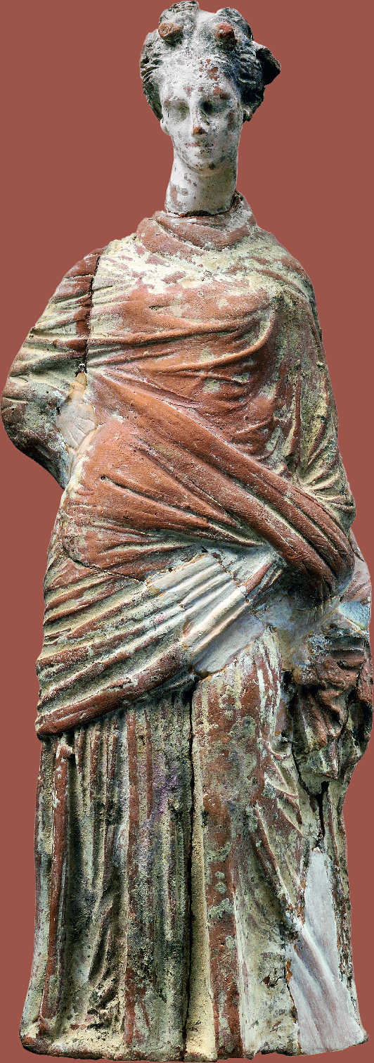 6 Πήλινο ειδώλιο γυναικείας μορφής 3οε 2ος αιώνας π.Χ.